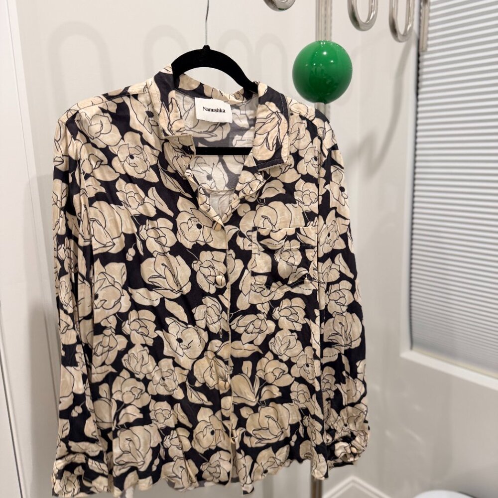 Nanushka Oona Silk Blouse Floral print Size S